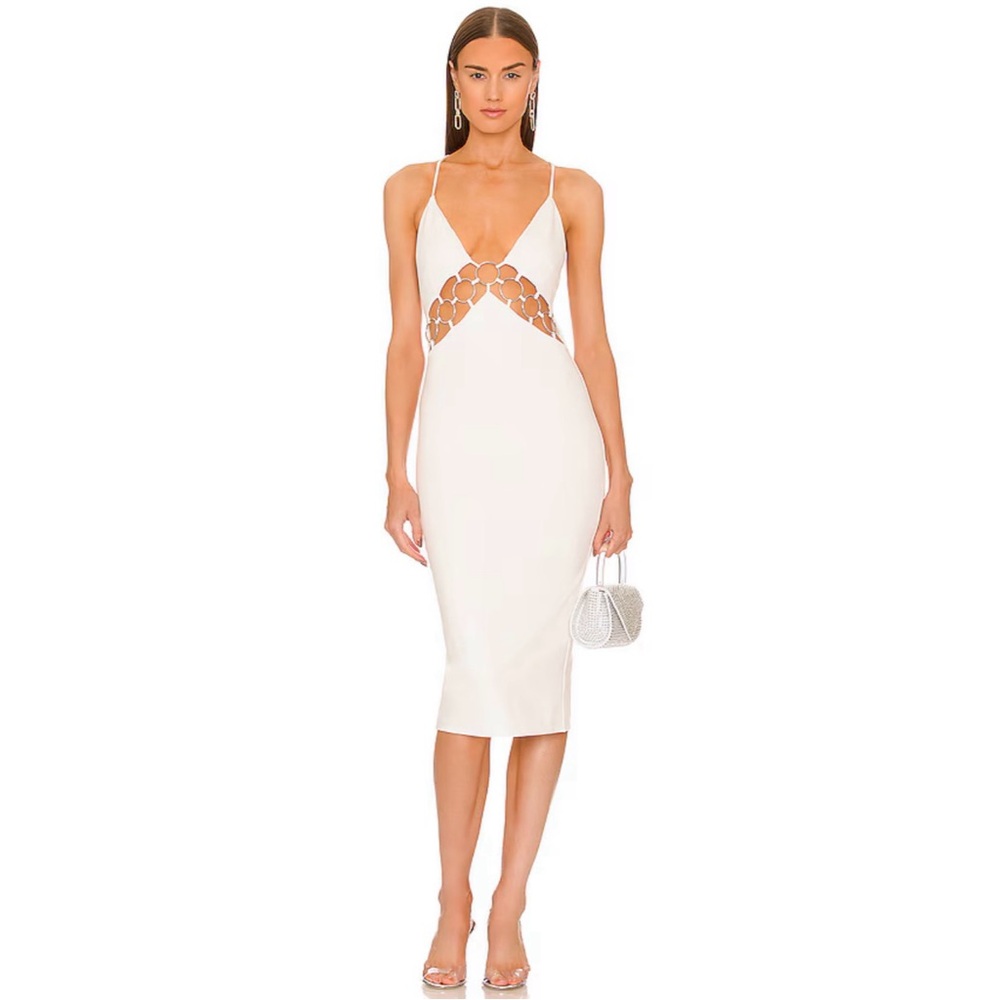 Michael Costello x Revolve Robin Midi Dress in White